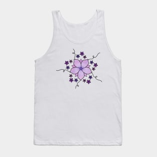 Purple and Pink Flower Tank Top